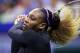 Serena Williams returns to Maria Sharapova in the first round of the American tennis tournament in New York on Monday, August 26, 2019. (AP Photo / Charles Krupa)