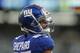 New York Giants wide receiver Sterling Shepard (87) warms up before an NFL football game against the Chicago Bears, Friday, Aug. 16, 2019, in East Rutherford, N.J. (AP Photo/Adam Hunger)