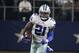 Dallas Cowboys running back Ezekiel Elliott (21) runs the ball against the Seattle Seahawks during an NFC wild-card NFL football game in Arlington, Texas, Saturday, Jan. 5, 2019.(AP Photo/Ron Jenkins)