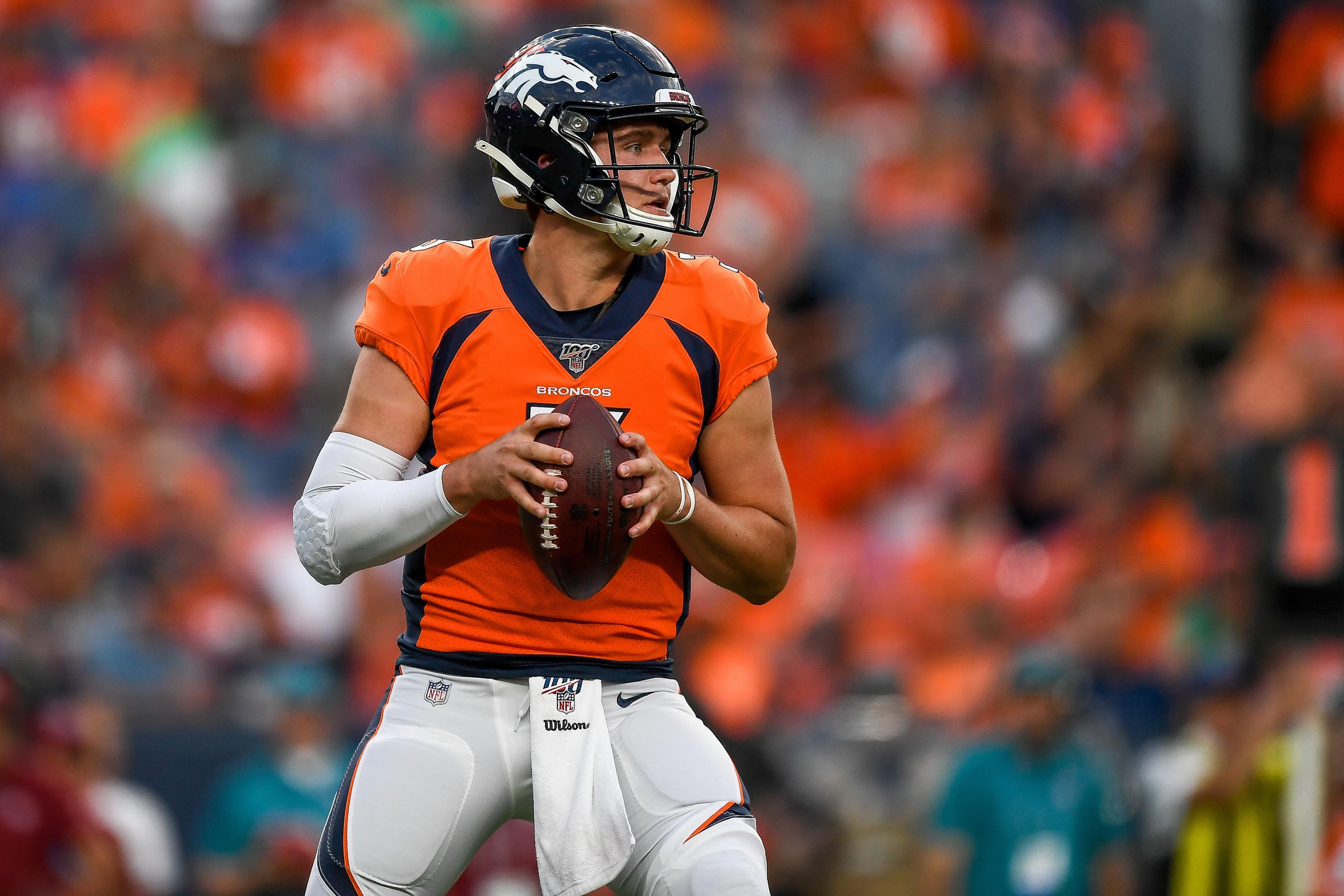 Broncos rookie QB Drew Lock bides time while making progress in recovery