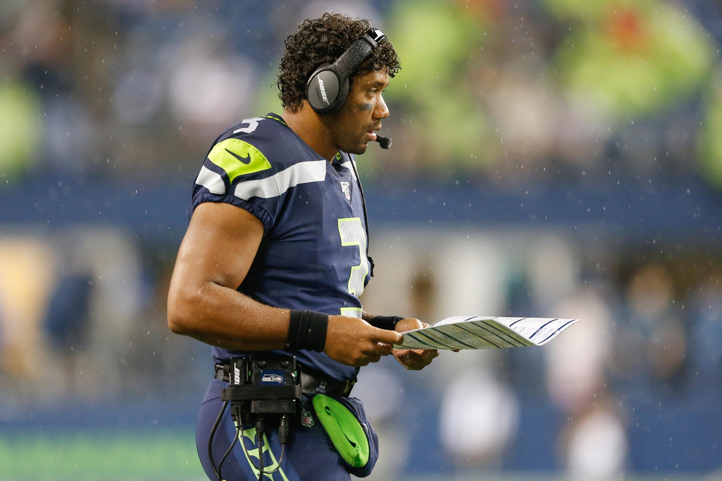 Seattle seahawks quarterback russell wilson hi-res stock