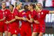 PHILADELPHIA, PA - AUGUST 29: Tobin Heath #17 of the United States celebrates her goal with Julie Ertz #8 and Morgan Brian #6 against Portugal in the first half of the second game of the USWNT Victory Tour at Lincoln Financial Field on August 29, 2019 in Philadelphia, Pennsylvania. (Photo by Mitchell Leff/Getty Images)