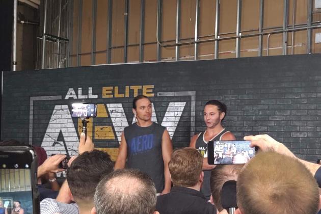 The Young Bucks backstage following AEW All Out.