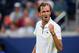 Daniil Medvedev of Russia reacts to his point against Dominik Koepfer of Germany in their Round Four Men's Singles tennis match during the 2019 US Open at the USTA Billie Jean King National Tennis Center in New York on September 1, 2019. (Photo by DOMINICK REUTER / AFP) (Photo credit should read DOMINICK REUTER/AFP/Getty Images)