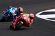 NORTHAMPTON, ENGLAND - AUGUST 25: Marc Marquez of Spain and Repsol Honda leads Alex Rins of Spain and Team Suzuki Ecstar during the MotoGP of Great Britain at Silverstone Circuit on August 25, 2019 in Northampton, England. (Photo by Dan Istitene/Getty Images)
