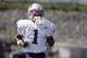 New England Patriots wide receiver Antonio Brown works out during NFL football practice, Wednesday, Sept. 11, 2019, in Foxborough, Mass. Brown to practiced with the team for the first time on Wednesday afternoon, a day after his former trainer filed a civil lawsuit in the Southern District of Florida accusing him of sexually assaulting her on three occasions. (AP Photo/Steven Senne)