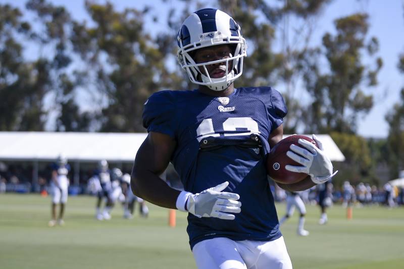 Los Angeles Rams wide receiver Brandin Cooks during an NFL football training camp in Irvine, Calif. Monday, July 29, 2019. (AP Photo/Kelvin Kuo)