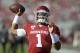 NORMAN, OK - SEPTEMBER 07: Quarterback Jalen Hurts #1 of the Oklahoma Sooners warms up before the game against the South Dakota Coyotes at Gaylord Family Oklahoma Memorial Stadium on September 7, 2019 in Norman, Oklahoma. The Oklahoma Sooners defeated the South Dakota Coyotes 70-14. (Photo by Brett Deering/Getty Images)