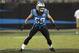 Carolina Panthers middle linebacker Luke Kuechly (59) runs a play against the Tampa Bay Buccaneers during the first half of an NFL football game in Charlotte, N.C., Thursday, Sept. 12, 2019. (AP Photo/Mike McCarn)