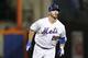 New York Mets' Pete Alonso trotst the bases afte rhitting a solo home run during the first inning of a baseball game against the Arizona Diamondbacks, Monday, Sept. 9, 2019, in New York. (AP Photo/Kathy Willens)