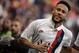 Paris Saint-Germain's Brazilian forward Neymar celebrates after scoring a goal during the French L1 football match between Paris Saint-Germain (PSG) and Racing Club de Strasbourg Alsace (RCS) on September 14, 2019 at the Parc des Princes stadium in Paris. (Photo by Martin BUREAU / AFP) (Photo credit should read MARTIN BUREAU/AFP/Getty Images)