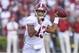 Alabama quarterback Tua Tagovailoa drops back to pass during the second half of an NCAA college football game against South Carolina Saturday, Sept. 14, 2019, in Columbia, S.C. (AP Photo/Richard Shiro)