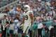 Miami Dolphins free safety Minkah Fitzpatrick (29) looks up, during the second half at an NFL football game against the New England Patriots Sunday, Sept. 15, 2019, in Miami Gardens, Fla. (AP Photo/Lynne Sladky)