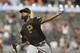 Pittsburgh Pirates relief pitcher Felipe Vazquez works in the ninth inning of a baseball game against the San Francisco Giants Thursday, Sept. 12, 2019, in San Francisco. Pittsburgh won the game 4-2. (AP Photo/Eric Risberg)