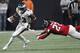 Philadelphia Eagles wide receiver Nelson Agholor (13) moves past Atlanta Falcons strong safety Damontae Kazee (27) during the second half of an NFL football game, Sunday, Sept. 15, 2019, in Atlanta. (AP Photo/John Bazemore)