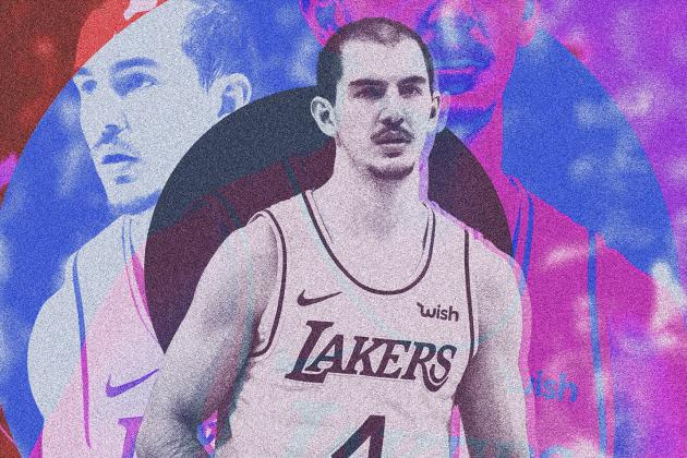 Los Angeles Lakers guard Alex Caruso (4) during the first half of an NBA basketball game in New Orleans, Sunday, March 31, 2019. (AP Photo/Tyler Kaufman)
