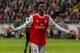 FRANKFURT AM MAIN, GERMANY - SEPTEMBER 19: Bukayo Saka of FC Arsenal celebrates after scoring his team's second goal during the UEFA Europa League group F match between Eintracht Frankfurt and Arsenal FC on September 19, 2019 in Frankfurt am Main, Germany. (Photo by TF-Images/Getty Images)