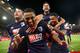 SOUTHAMPTON, ENGLAND - SEPTEMBER 20: Callum Wilson of AFC Bournemouth celebrates after scoring his team's third goal with his team mates during the Premier League match between Southampton FC and AFC Bournemouth at St Mary's Stadium on September 20, 2019 in Southampton, United Kingdom. (Photo by Alex Pantling/Getty Images)