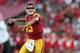 LOS ANGELES, CALIFORNIA - SEPTEMBER 20: Quarterback Matt Fink #19 of the USC Trojans looks to pass against the Utah Utes in the first quarter at Los Angeles Memorial Coliseum on September 20, 2019 in Los Angeles, California. (Photo by Meg Oliphant/Getty Images)