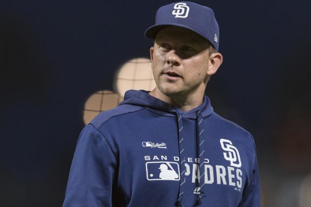 San Diego Padres manager Andy Green leaves the field after switching pitchers in the sixth inning of a baseball game against the San Francisco Giants, Tuesday, June 11, 2019 in San Francisco. (AP Photo/John Hefti)