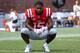 OXFORD, MISSISSIPPI - SEPTEMBER 21: Myles Hartsfield #15 of the Mississippi Rebels reacts after loosing a game against the California Golden Bears at Vaught-Hemingway Stadium on September 21, 2019 in Oxford, Mississippi. (Photo by Jonathan Bachman/Getty Images)