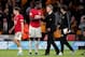 WOLVERHAMPTON, ENGLAND - AUGUST 19: Paul Pogba of Manchester United reacts alongside Ole Gunnar Solskjaer manager of Manchester United at full time during the Premier League match between Wolverhampton Wanderers and Manchester United at Molineux on August 19, 2019 in Wolverhampton, United Kingdom. (Photo by Marc Atkins/Getty Images)