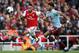 LONDON, ENGLAND - SEPTEMBER 22: Pierre-Emerick Aubameyang of Arsenal runs for the ball with Tyrone Mings of Aston Villa during the Premier League match between Arsenal FC and Aston Villa at Emirates Stadium on September 22, 2019 in London, United Kingdom. (Photo by Steve Bardens/Getty Images)