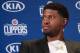 Los Angeles Clippers NBA basketball team introduce Paul George at a press conference at the Green Meadows Recreation Center in Los Angeles, Wednesday, July 23, 2019. (AP Photo/Ringo H.W. Chiu)