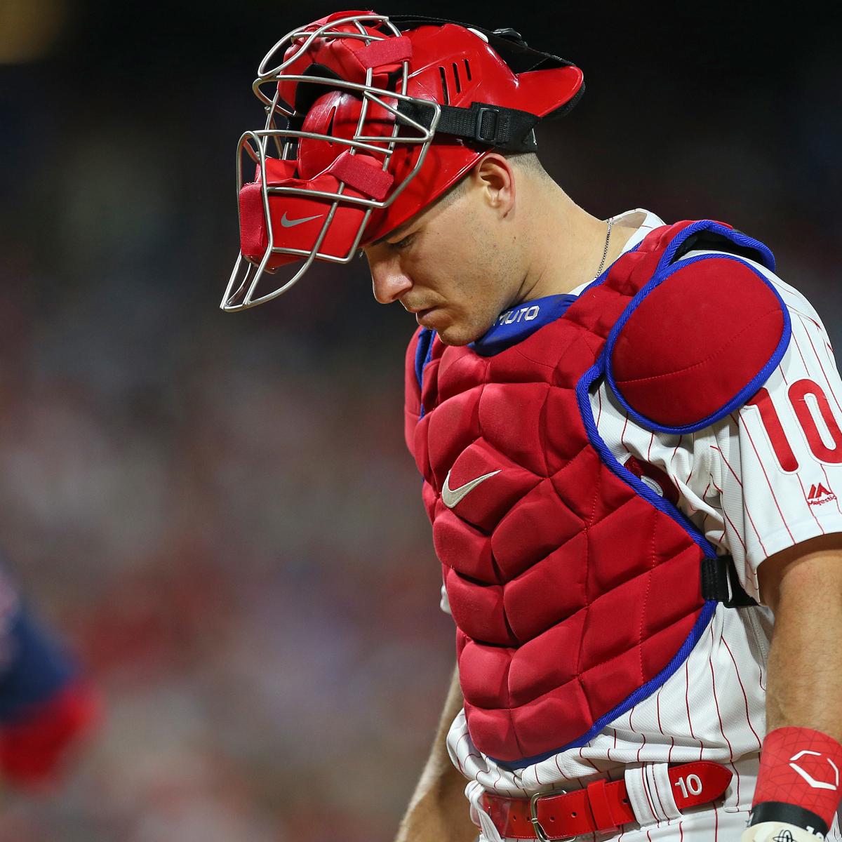 J.T. Realmuto Philadelphia Phillies Game-Used Pink Catcher's Mask from the  2021 MLB Season