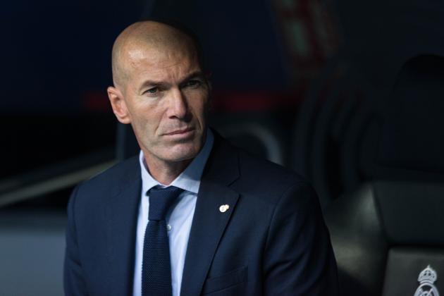 MADRID, SPAIN - OCTOBER 01: Head Coach Zinedine Zidane of Real Madrid looks on during the UEFA Champions League group A match between Real Madrid and Club Brugge KV at Bernabeu on October 1, 2019 in Madrid, Spain. (Photo by TF-Images/Getty Images)