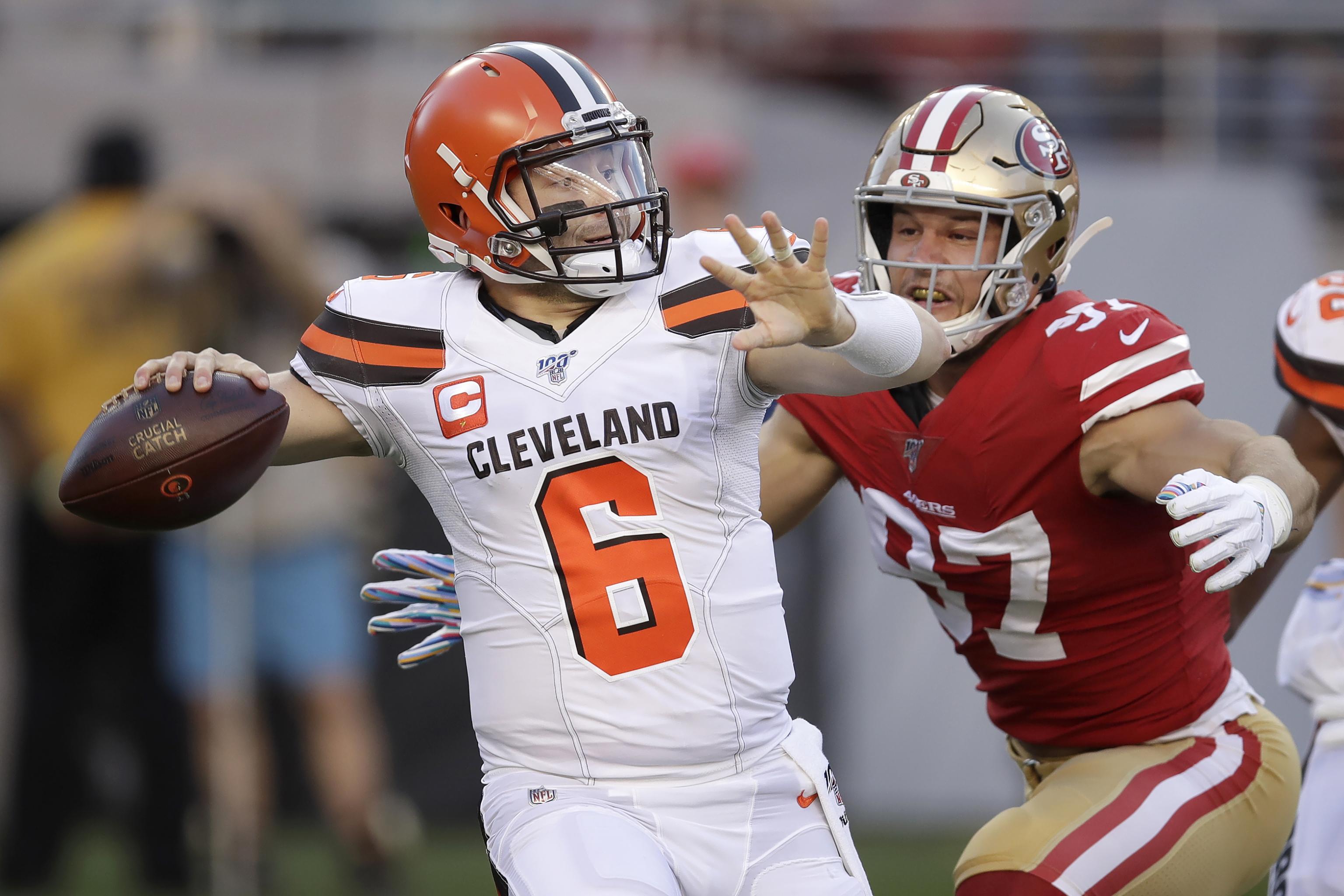 49ers pummel Browns and mock Mayfield as they maintain unbeaten start, NFL