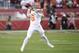 Cleveland Browns quarterback Baker Mayfield (6) passes against the San Francisco 49ers during the first half of an NFL football game in Santa Clara, Calif., Monday, Oct. 7, 2019. (AP Photo/Ben Margot)