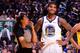 SAN FRANCISCO, CA - OCTOBER 5: Marquese Chriss #32 of the Golden State Warriors smiles during a game against the Los Angeles Lakers during a pre-season game on October 5, 2019 at Chase Center in San Francisco, California. NOTE TO USER: User expressly acknowledges and agrees that, by downloading and/or using this Photograph, user is consenting to the terms and conditions of the Getty Images License Agreement. Mandatory Copyright Notice: Copyright 2019 NBAE (Photo by Noah Graham/NBAE via Getty Images)