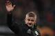 Manchester United's manager Ole Gunnar Solskjaer waves goodbye to fans after the group L Europa League soccer match between AZ Alkmaar and Manchester United at the ADO Den Haag stadium in The Hague, Netherlands, Thursday, Oct. 3, 2019. (AP Photo/Peter Dejong)