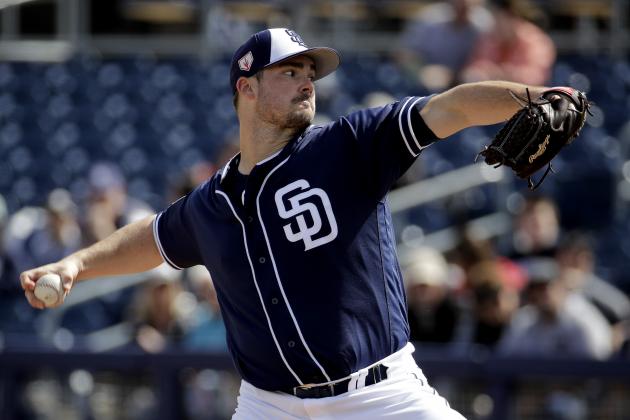 San Diego Padres starting pitcher Jacob Nix throws during the first inning of a spring training baseball game against the Chicago White Sox, Sunday, Feb. 24, 2019, in Peoria, Ariz. (AP Photo/Charlie Riedel)
