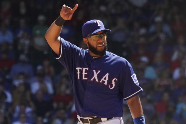 Texas Rangers shortstop Elvis Andrus (1) is pictured in action against the Boston Red Sox during a baseball game Thursday, Sept. 26, 2019, in Arlington, Texas. (AP Photo/Louis DeLuca)