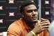Texas defensive end Malcolm Roach speaks during Big 12 Conference NCAA college football media day Tuesday, July 16, 2019, at AT&T Stadium in Arlington, Texas. (AP Photo/David Kent)