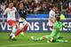 Turkey's goalkeeper Mert Gunok (R) clears the ball past Turkey's defender Merih Demiral (L) and France's forward Antoine Griezmann (2ndL) during the Euro 2020 Group H qualification football match between France and Turkey at the Stade de France in Saint-Denis, outside Paris on October 14, 2019. (Photo by Alain JOCARD / AFP) (Photo by ALAIN JOCARD/AFP via Getty Images)