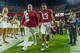 Alabama quarterback Tua Tagovailoa (13) walks off the field hurt against Tennessee during the first half of an NCAA college football game, Saturday, Oct. 19, 2019, in Tuscaloosa, Ala. (AP Photo/Vasha Hunt)