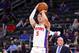 DETROIT, MICHIGAN - OCTOBER 07: Luke Kennard #5 of the Detroit Pistons plays against the Orlando Magic during a pre season game at Little Caesars Arena on October 07, 2019 in Detroit, Michigan. NOTE TO USER: User expressly acknowledges and agrees that, by downloading and/or using this photograph, user is consenting to the terms and conditions of the Getty Images License Agreement. (Photo by Gregory Shamus/Getty Images)