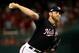 WASHINGTON, DC - OCTOBER 14: Stephen Strasburg #37 of the Washington Nationals delivers in the first inning of game three of the National League Championship Series against the St. Louis Cardinals at Nationals Park on October 14, 2019 in Washington, DC. (Photo by Patrick Smith/Getty Images)
