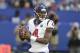 Houston Texans quarterback Deshaun Watson (4) looks to throws during the first half of an NFL football game against the Indianapolis Colts, Sunday, Oct. 20, 2019, in Indianapolis. (AP Photo/Darron Cummings)