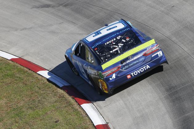 MARTINSVILLE, VIRGINIA - OCTOBER 27: Martin Truex Jr, driver of the #19 Auto Owners Insurance Toyota, races during the Monster Energy NASCAR Cup Series First Data 500 at Martinsville Speedway on October 27, 2019 in Martinsville, Virginia. (Photo by Brian Lawdermilk/Getty Images)