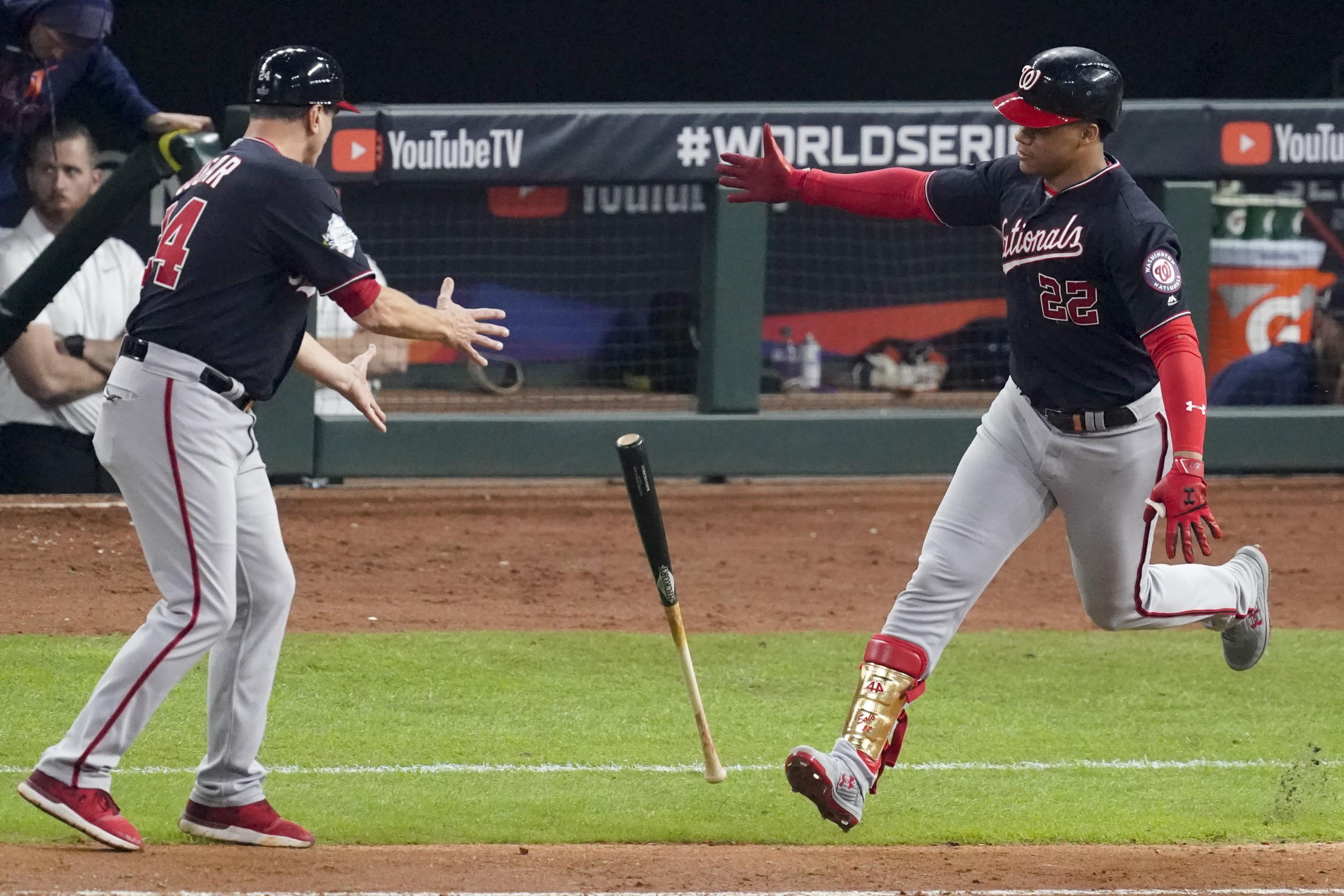 World Series: Alex Bregman, Juan Soto homer and take bat to first