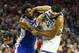 PHILADELPHIA, PA - OCTOBER 30: Joel Embiid #21 of the Philadelphia 76ers gets in a fight with Karl-Anthony Towns #32 of the Minnesota Timberwolves in the third quarter at the Wells Fargo Center on October 30, 2019 in Philadelphia, Pennsylvania. NOTE TO USER: User expressly acknowledges and agrees that, by downloading and or using this photograph, User is consenting to the terms and conditions of the Getty Images License Agreement. (Photo by Mitchell Leff/Getty Images)