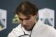 PARIS, FRANCE - NOVEMBER 2: Rafael Nadal of Spain - who retired before his semi-final due to an abdominal injury - answers to the media during day 6 of the Rolex Paris Masters 2019, an ATP World Tour Masters 1000 at AccorHotels Arena on November 2, 2019 in Paris, France. (Photo by Jean Catuffe/Getty Images)