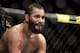 NEW YORK, NEW YORK - NOVEMBER 02: Jorge Masvidal of the United States fights against Nate Diaz (not pictured) of the United States in the Welterweight