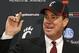 Mike Bohn speaks at a news conference after he was named Cincinnati athletic director, Thursday, Feb. 6, 2014, in Cincinnati. Bohn had been athletic director at Colorado from 2005 to 2013. (AP Photo/Al Behrman)