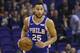 Philadelphia 76ers guard Ben Simmons dribbles the ball against the Phoenix Suns during the first half of an NBA basketball game Monday, Nov. 4, 2019, in Phoenix. (AP Photo/Ross D. Franklin)