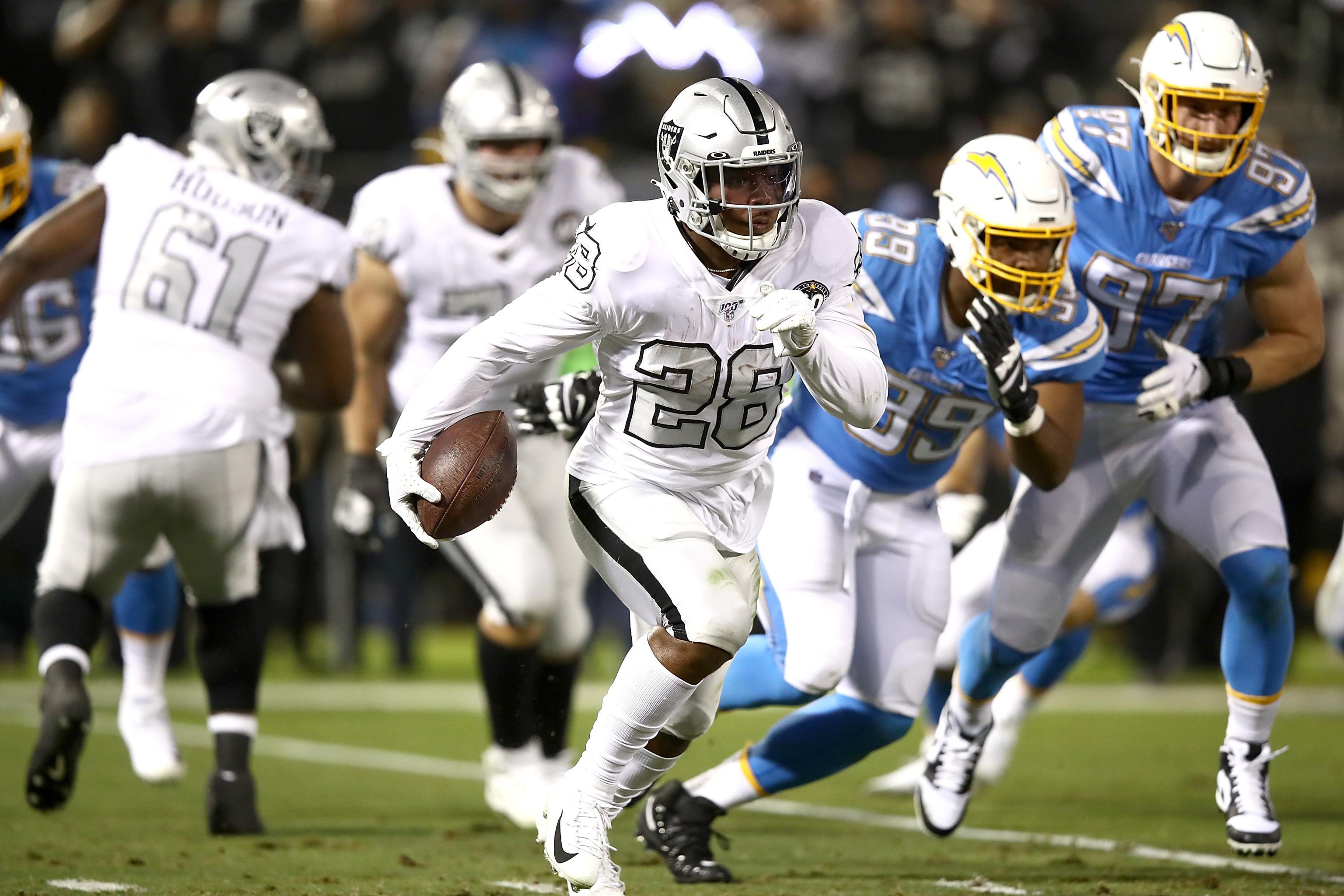 Josh Jacobs touchdown narrows Chargers lead to 24-17 over Raiders